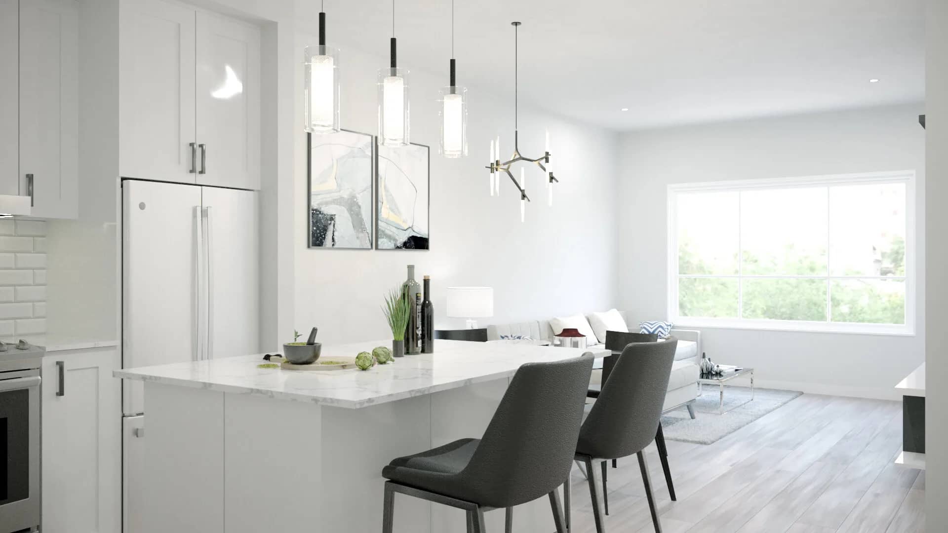 Amaya Living residence living room interior in Surrey
