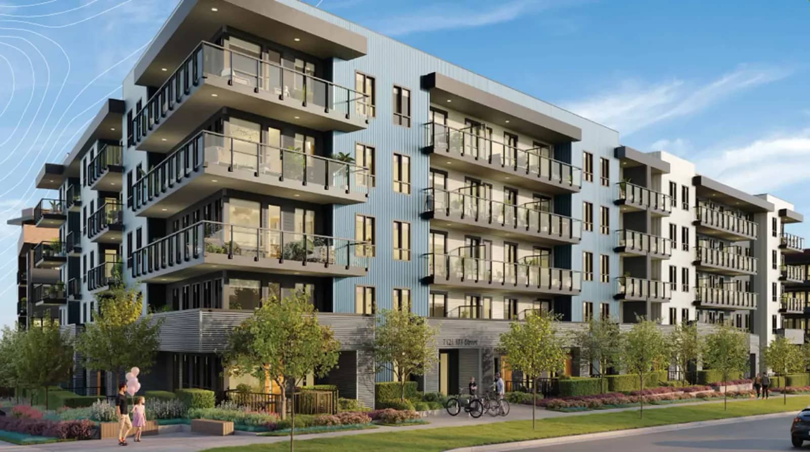 Clayton Crest Atlin Building 1 exterior rendering in Surrey