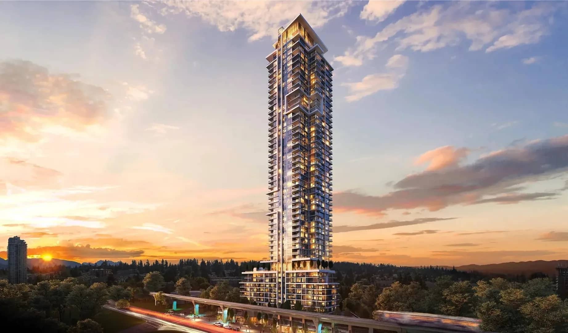 Highpoint exterior rendering in Coquitlam