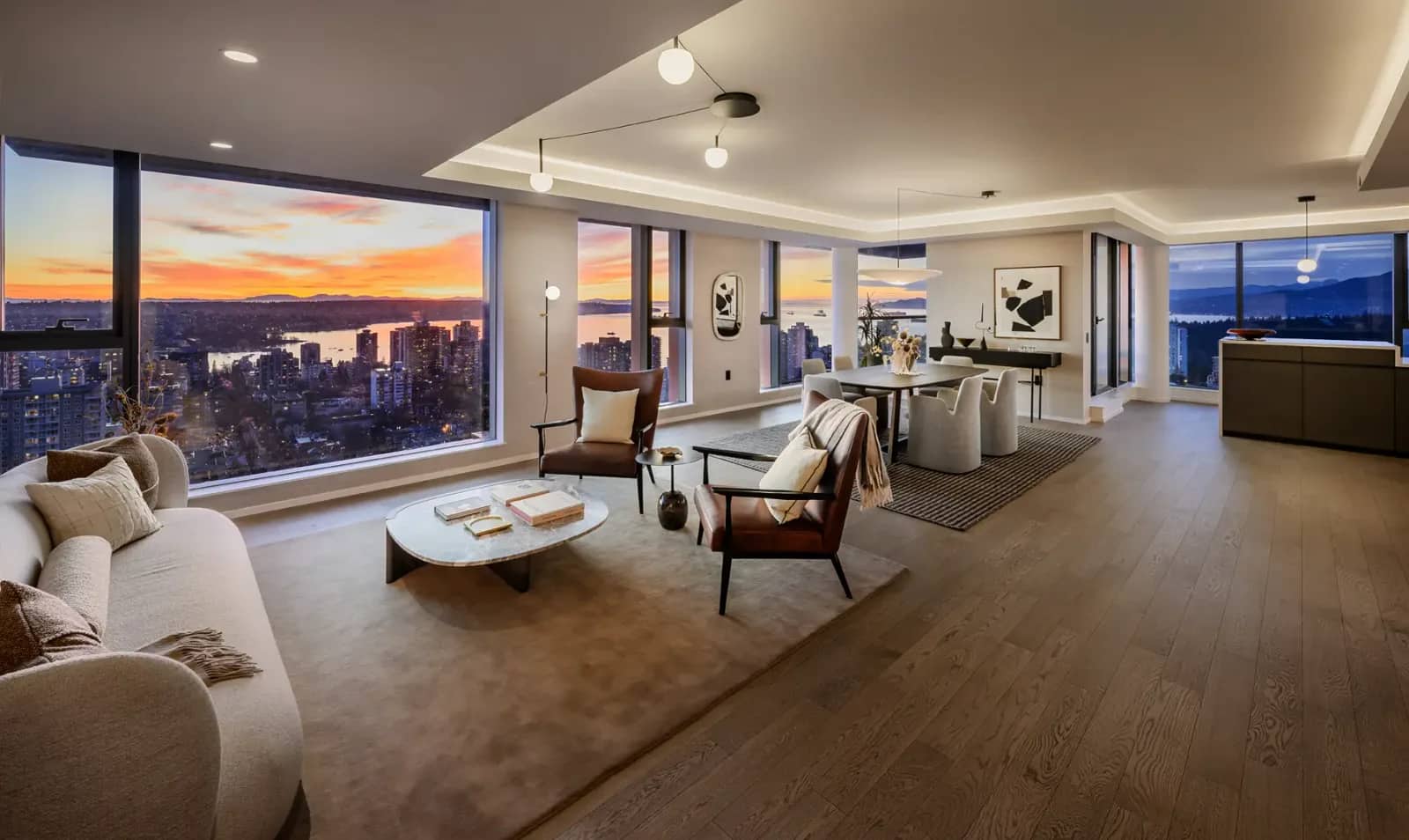 Landmark on Robson West Tower living room with city view in Vancouver