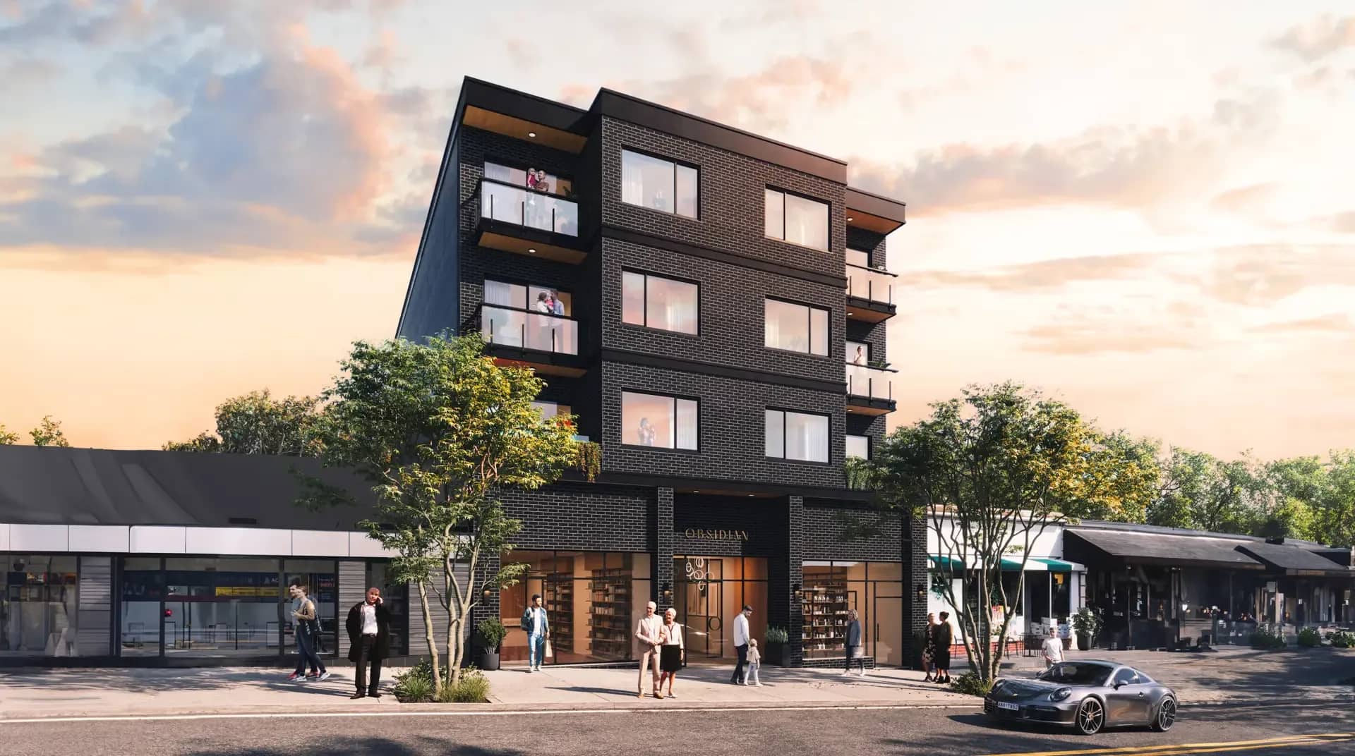 Obsidian building exterior in Vancouver