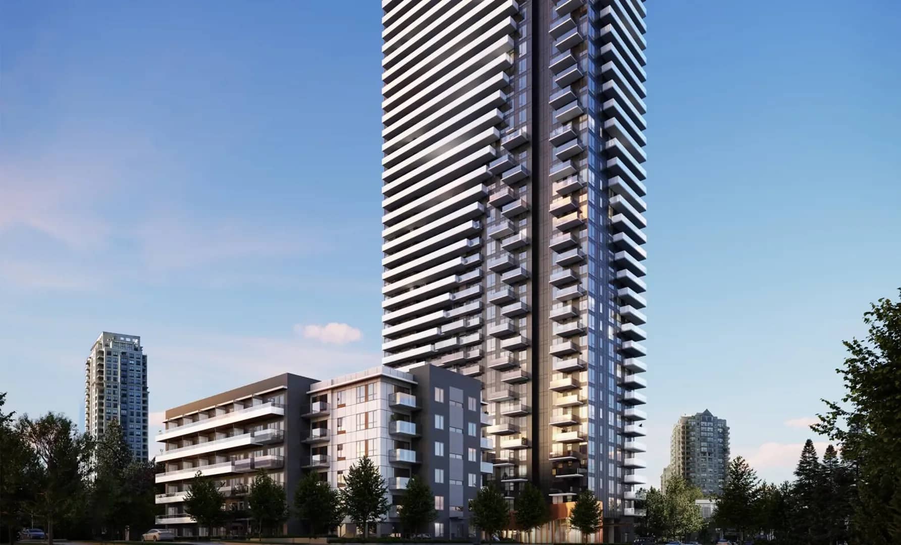Perla by Polygon tower exterior in Metrotown Burnaby