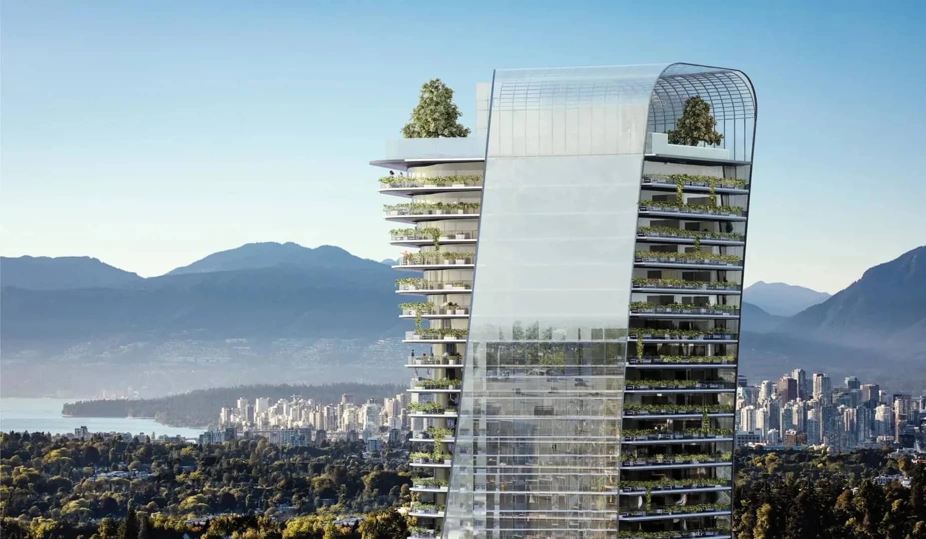 Piero Lissoni x Oakridge exterior rendering in Vancouver