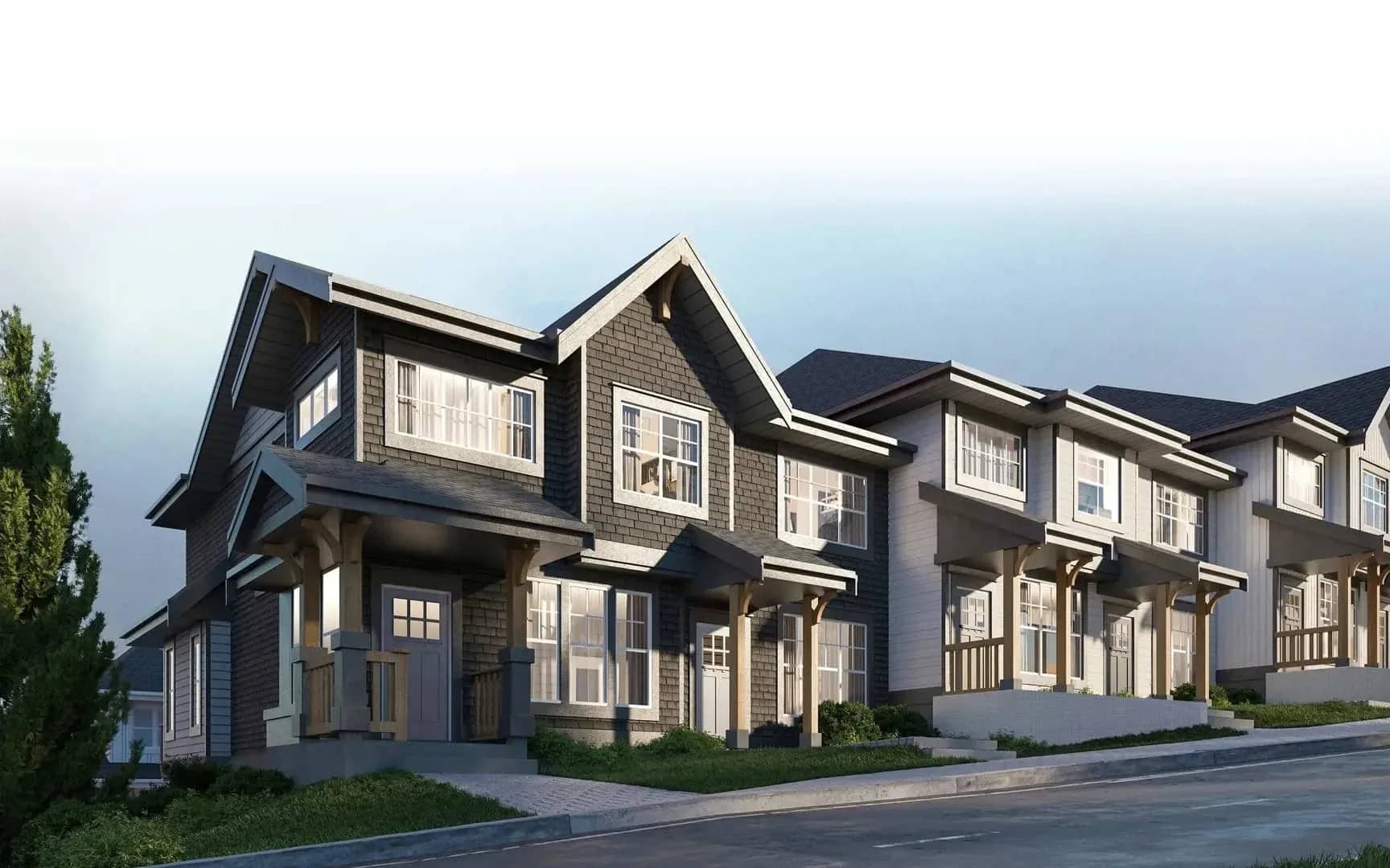 Queenston exterior rendering in Coquitlam