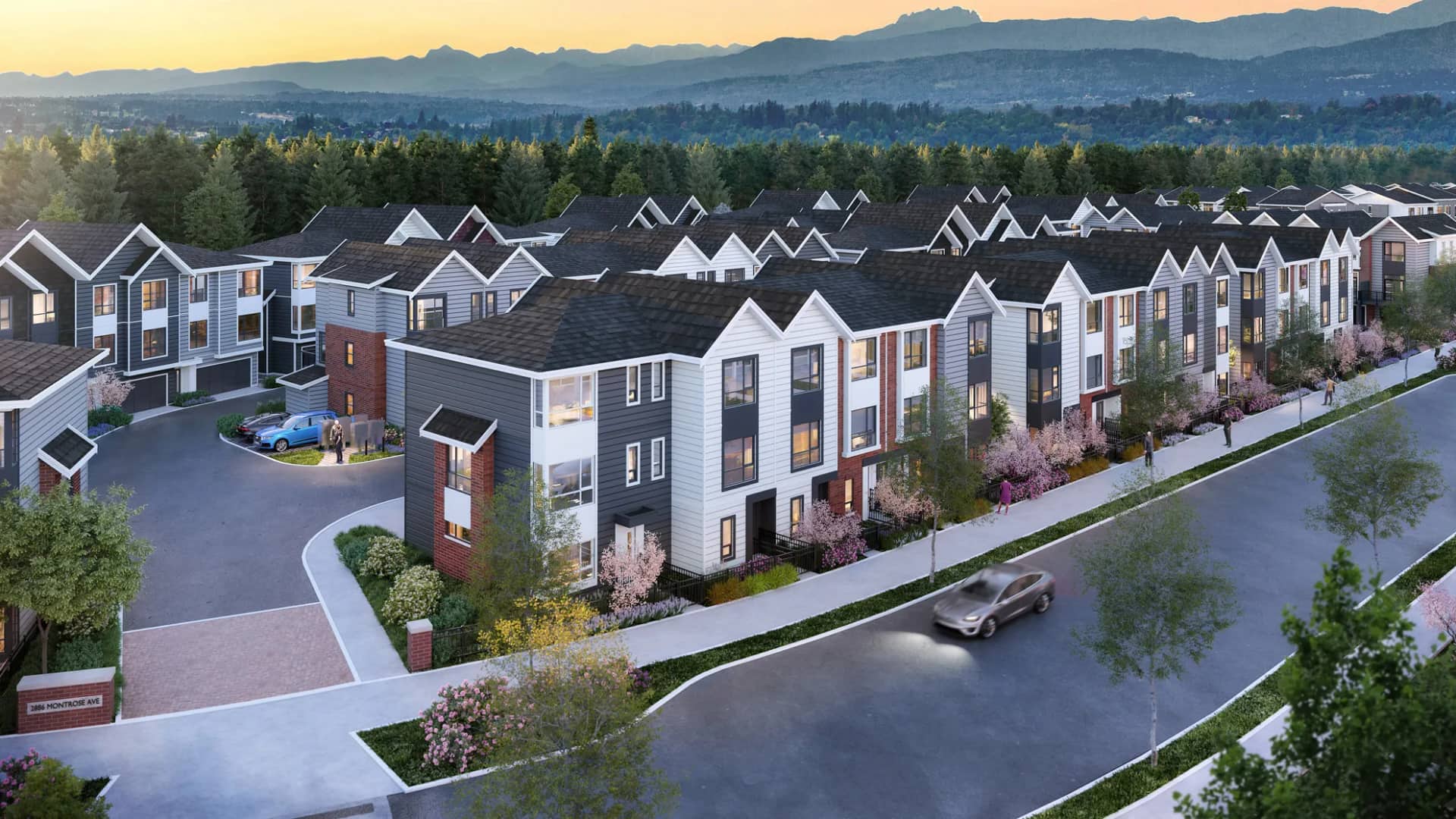 Rail District Abby townhomes exterior in Abbotsford