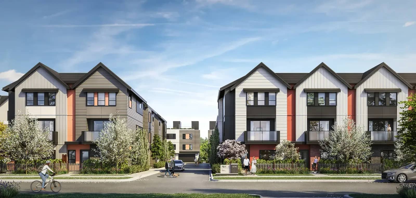 Skye at Holly Park townhome exterior in Delta
