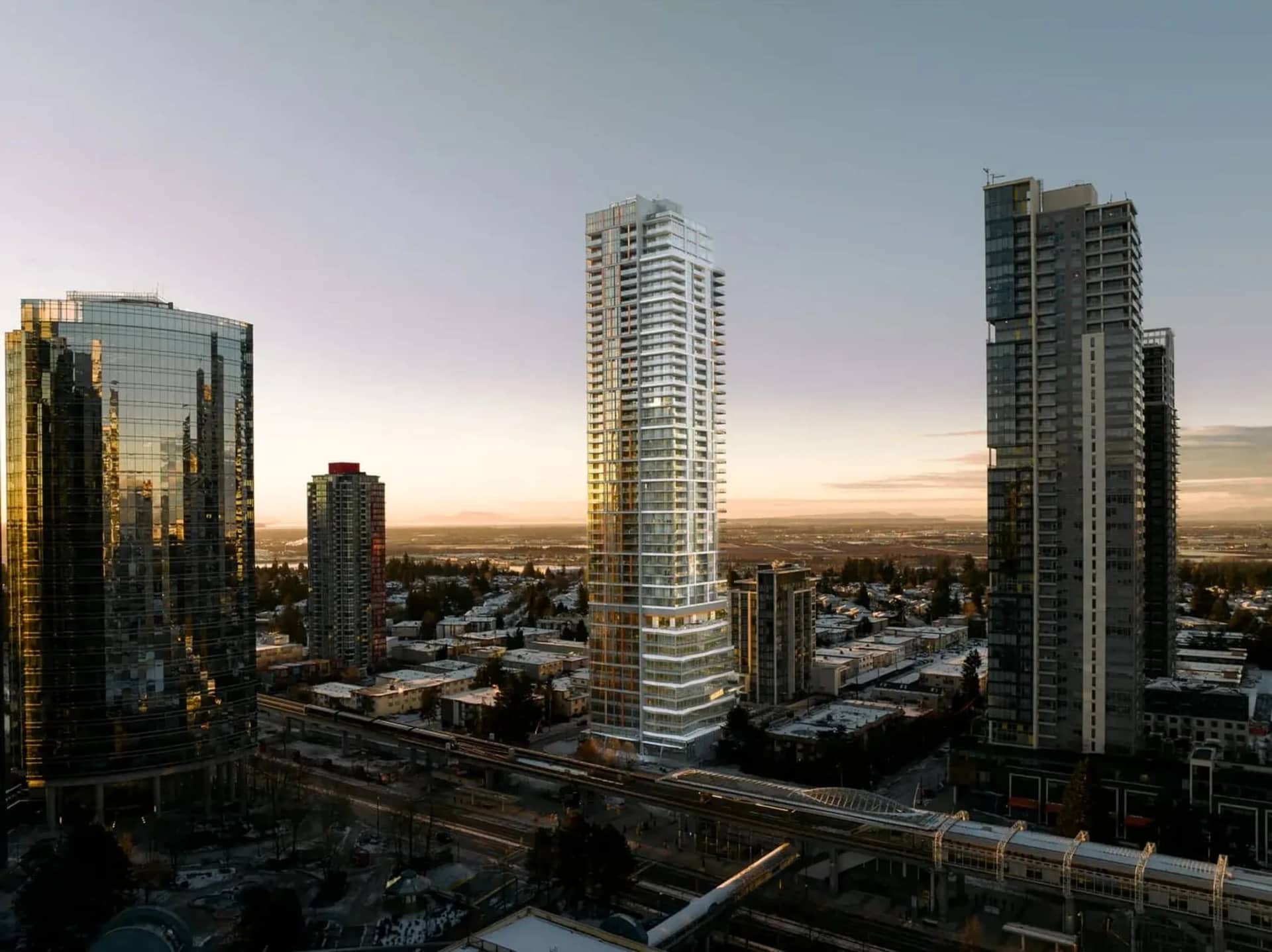 The Sky Estates at Highline Metrotown exterior rendering in Burnaby