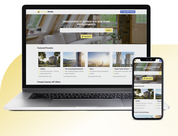 PresaleVancity on desktop and mobile